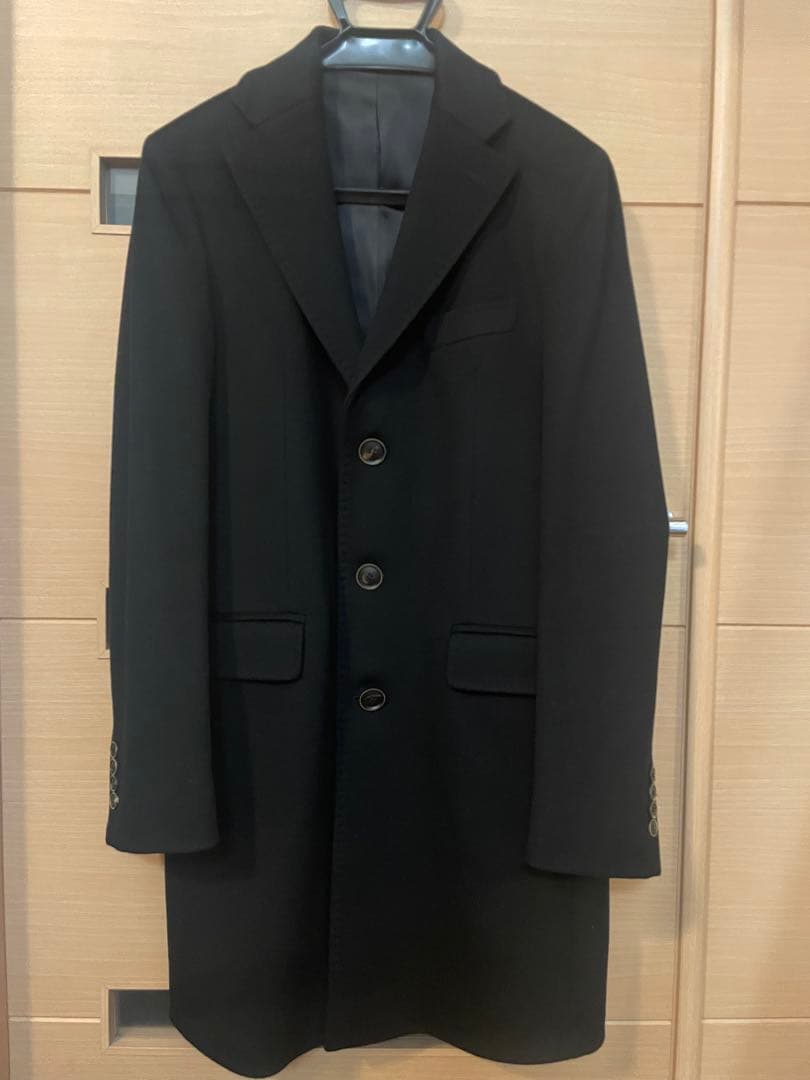 値下げ　未使用　バーニーズニューヨーク　ブラック チェスターコート　48