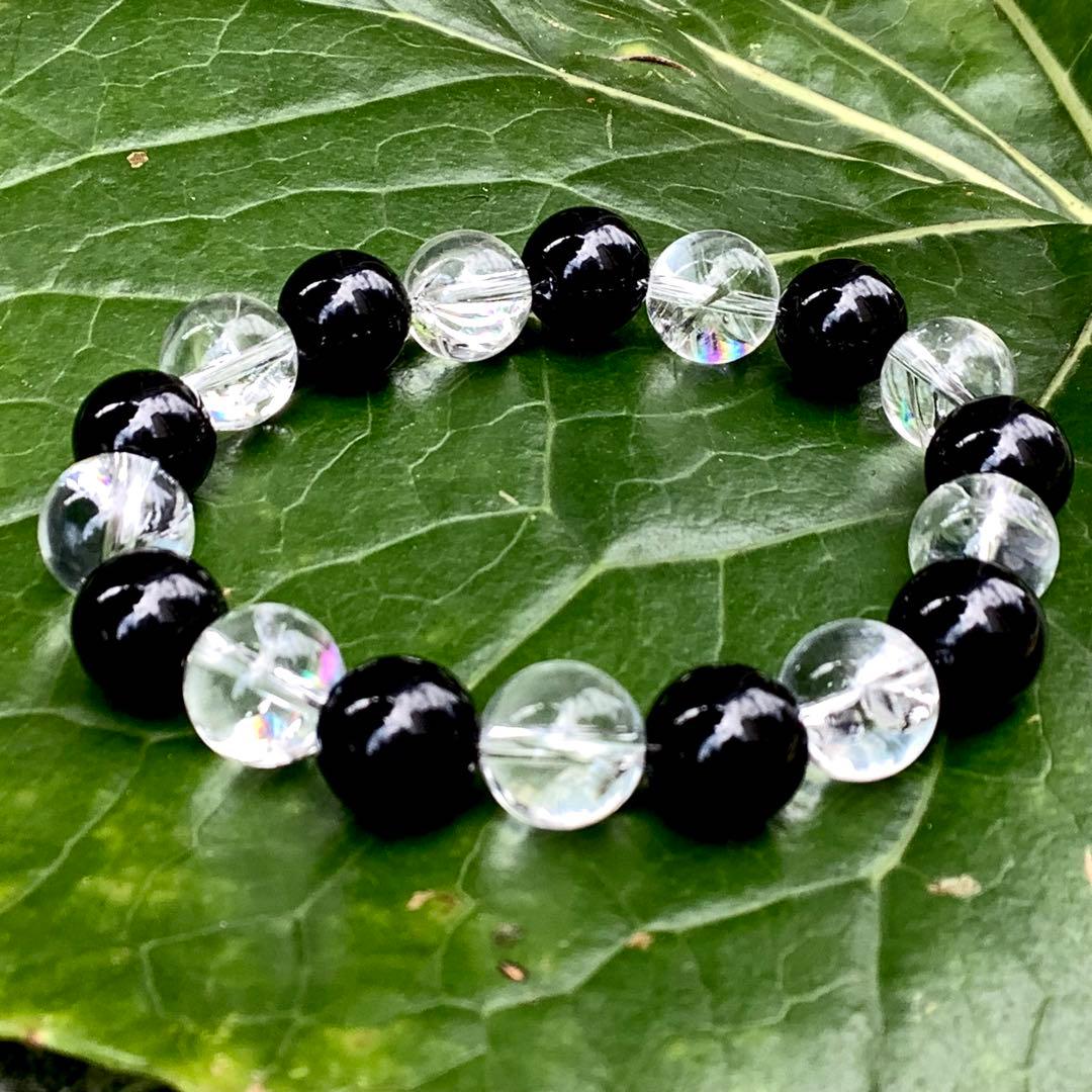 ✳最高‼️黒平水晶モリオン&奈留島産*虹入りブレスレット　極上品　鑑別書無し安…