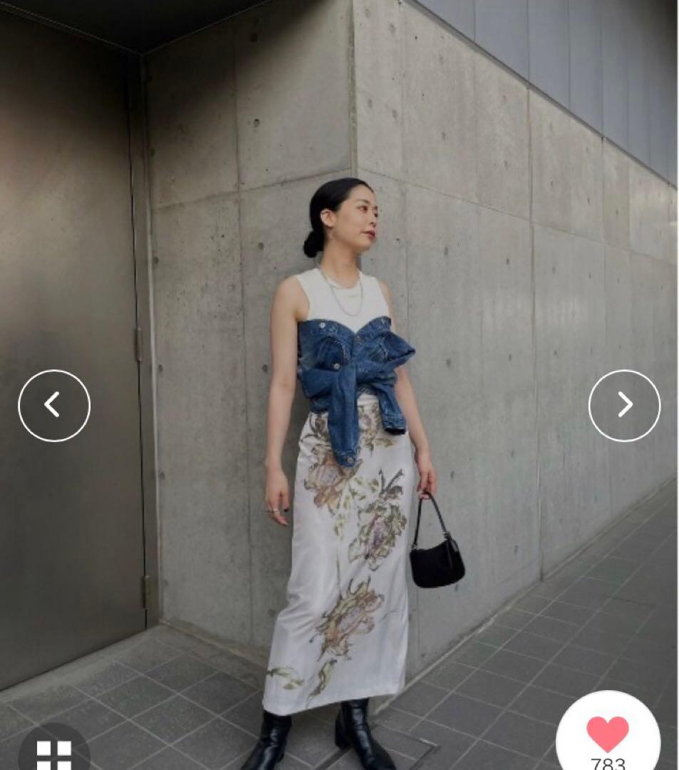 アメリ　Ameri ドライフラワー　ベロア　スカート