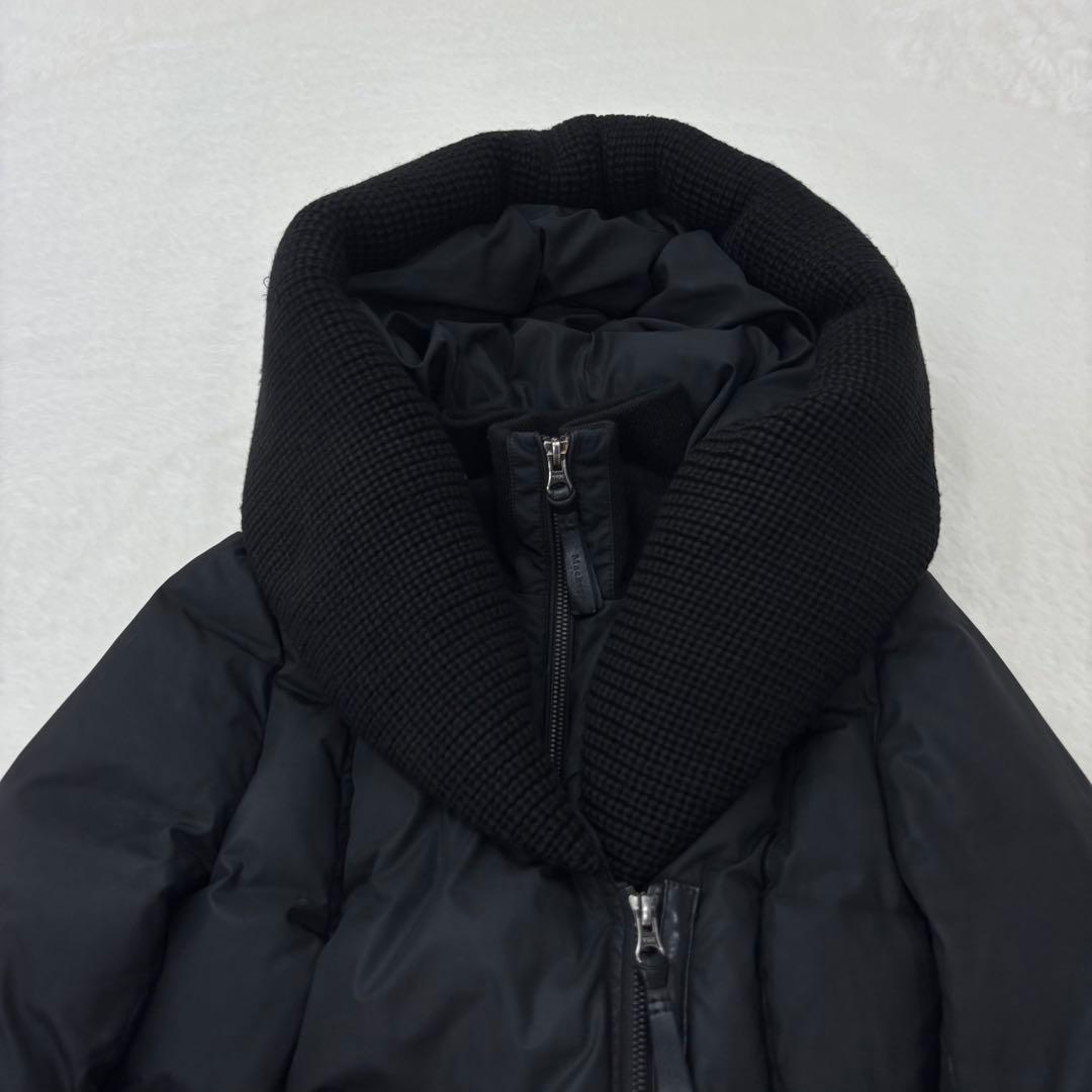 h*6様 マッカージュ　ダウンコート　レザー　ニット　KAY-NFR同型　ブラッ