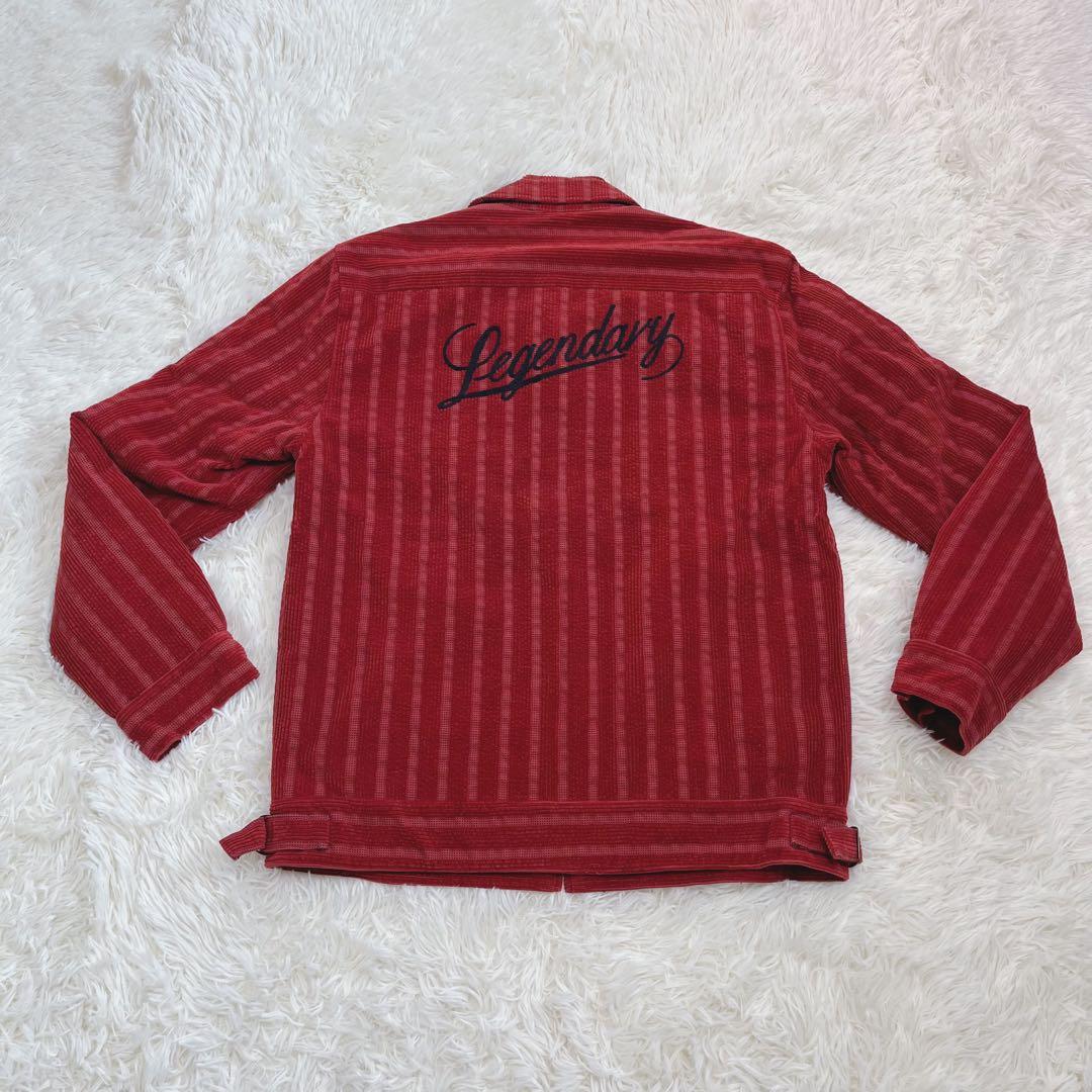 【美品】CALEE コーデュロイブルゾン　ストライプ レッド　サイズM