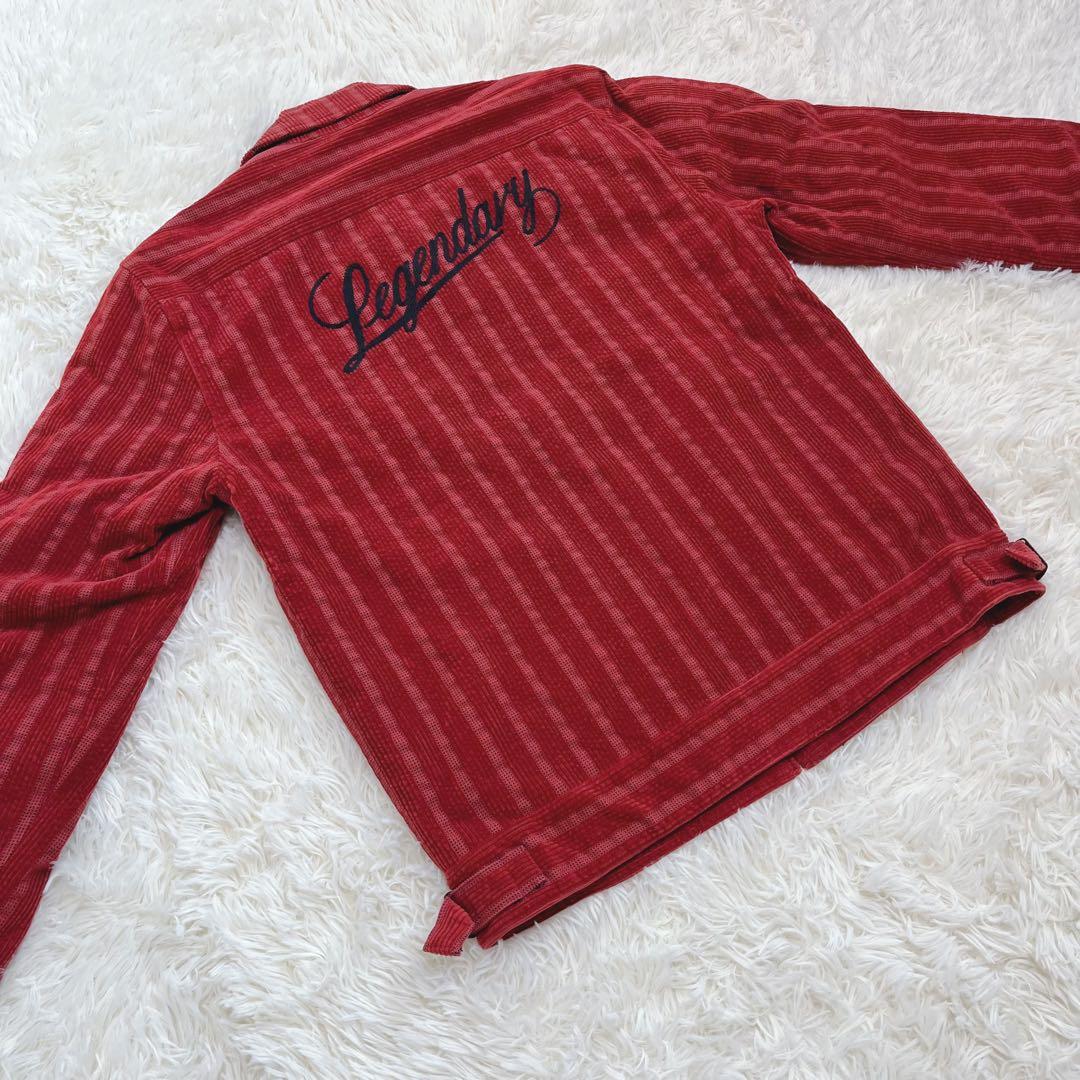 【美品】CALEE コーデュロイブルゾン　ストライプ レッド　サイズM