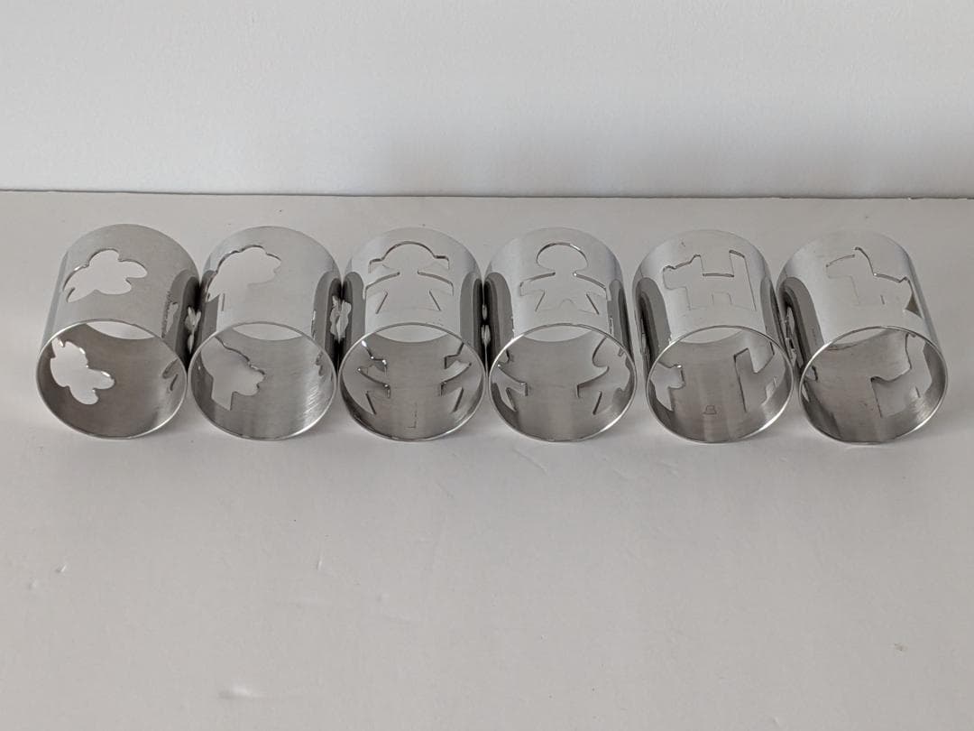 「Tami」ALESSI ジロトンドステンレス製ナプキンリングセット6個