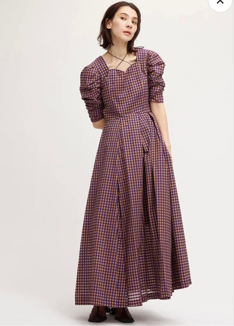 ワンピース SEERSUCKER VOLUME HEM DRESS