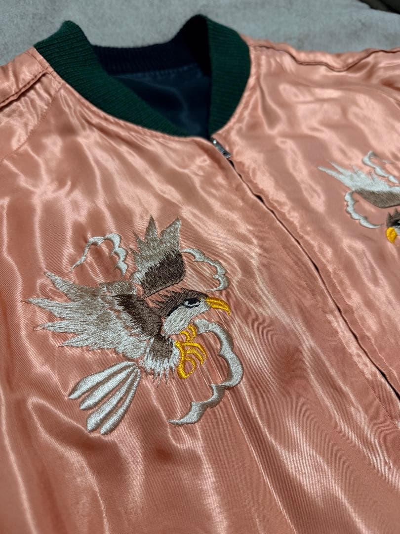 未使用近 ２面用 テーラー東洋 鷲 地図 日本限定 スカジャン レーヨン 美品