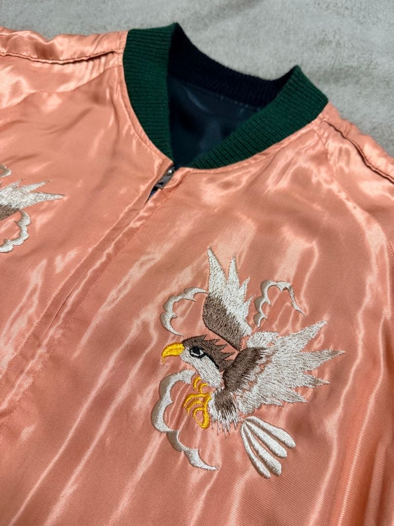 未使用近 ２面用 テーラー東洋 鷲 地図 日本限定 スカジャン レーヨン 美品