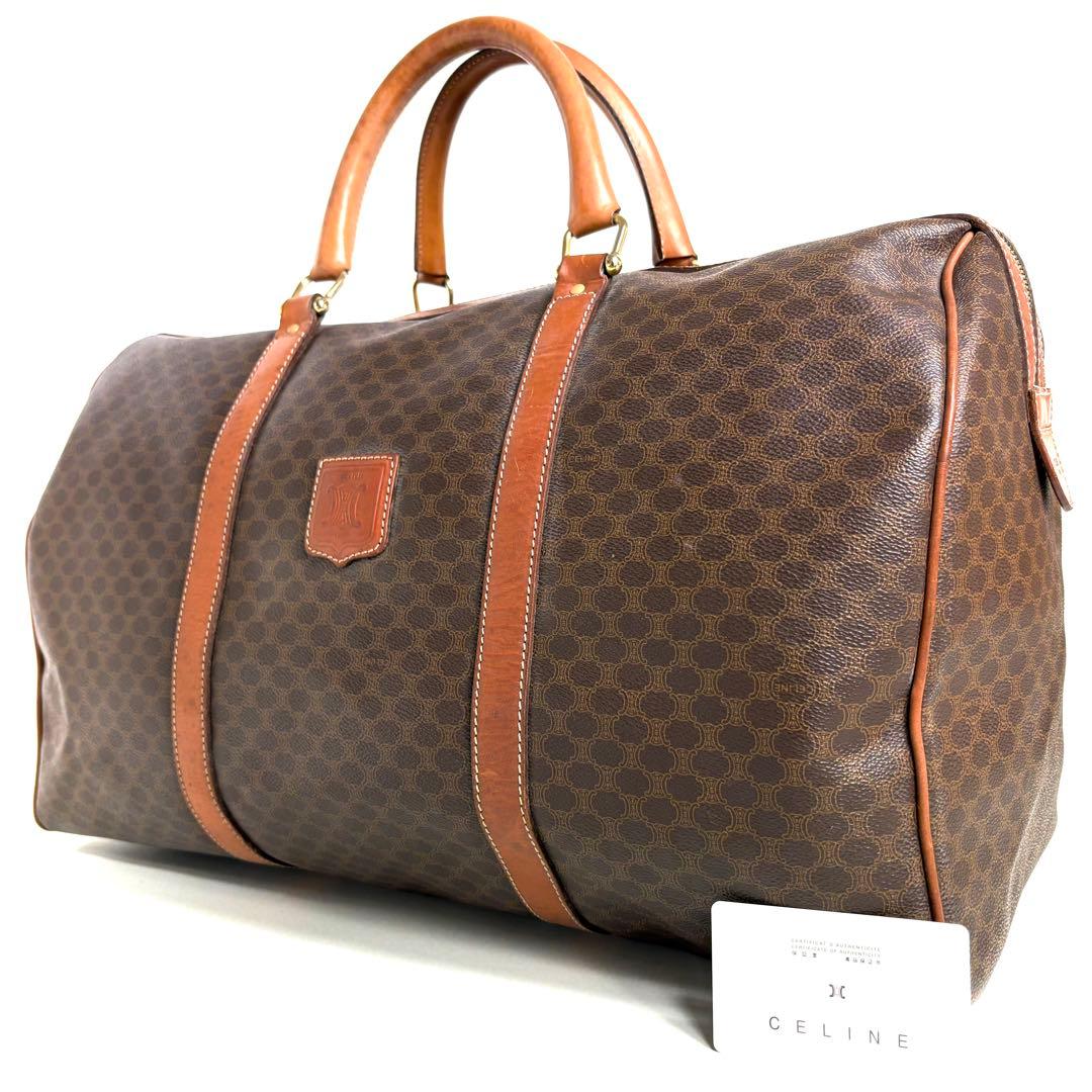 良品✨セリーヌ ボストンバッグ ゴールド トリオンフ マカダム レザー PVC