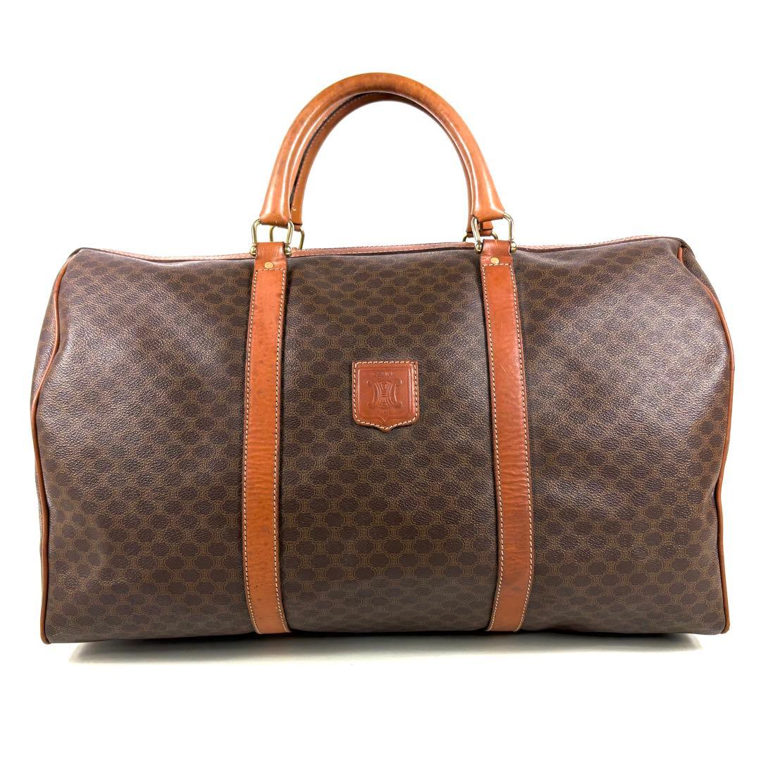 良品✨セリーヌ ボストンバッグ ゴールド トリオンフ マカダム レザー PVC