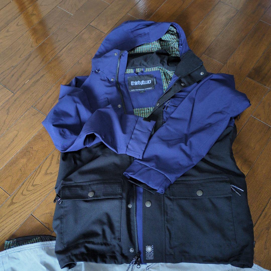thirtytwo スノーボードウェア Lネイビー/ブラック　上下　セットアップ