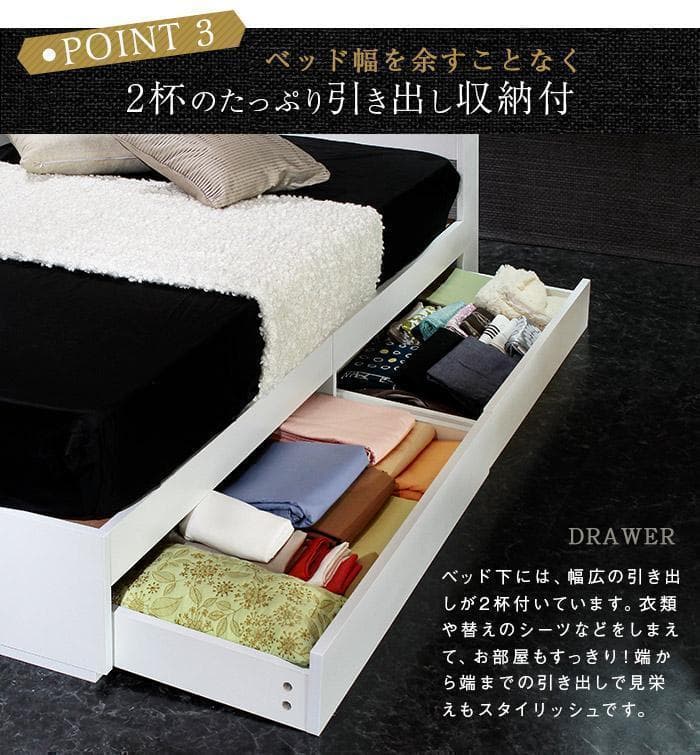 RUES【ルース】ベッドフレーム　クイーン　マットレス別売　 【一年保証付】