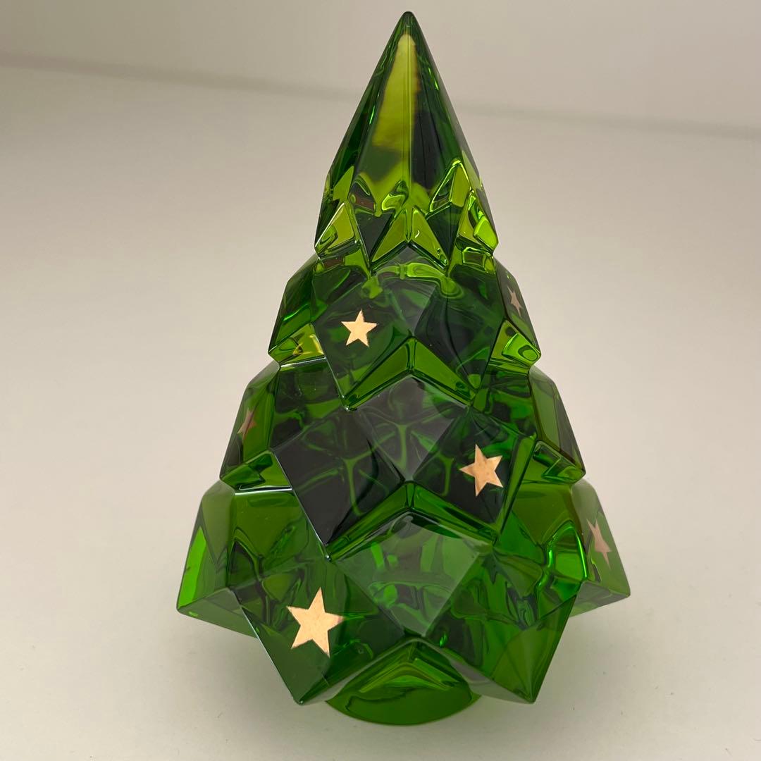 BACCARAT バカラ クリスマスツリー 星模様 グリーン クリスタル