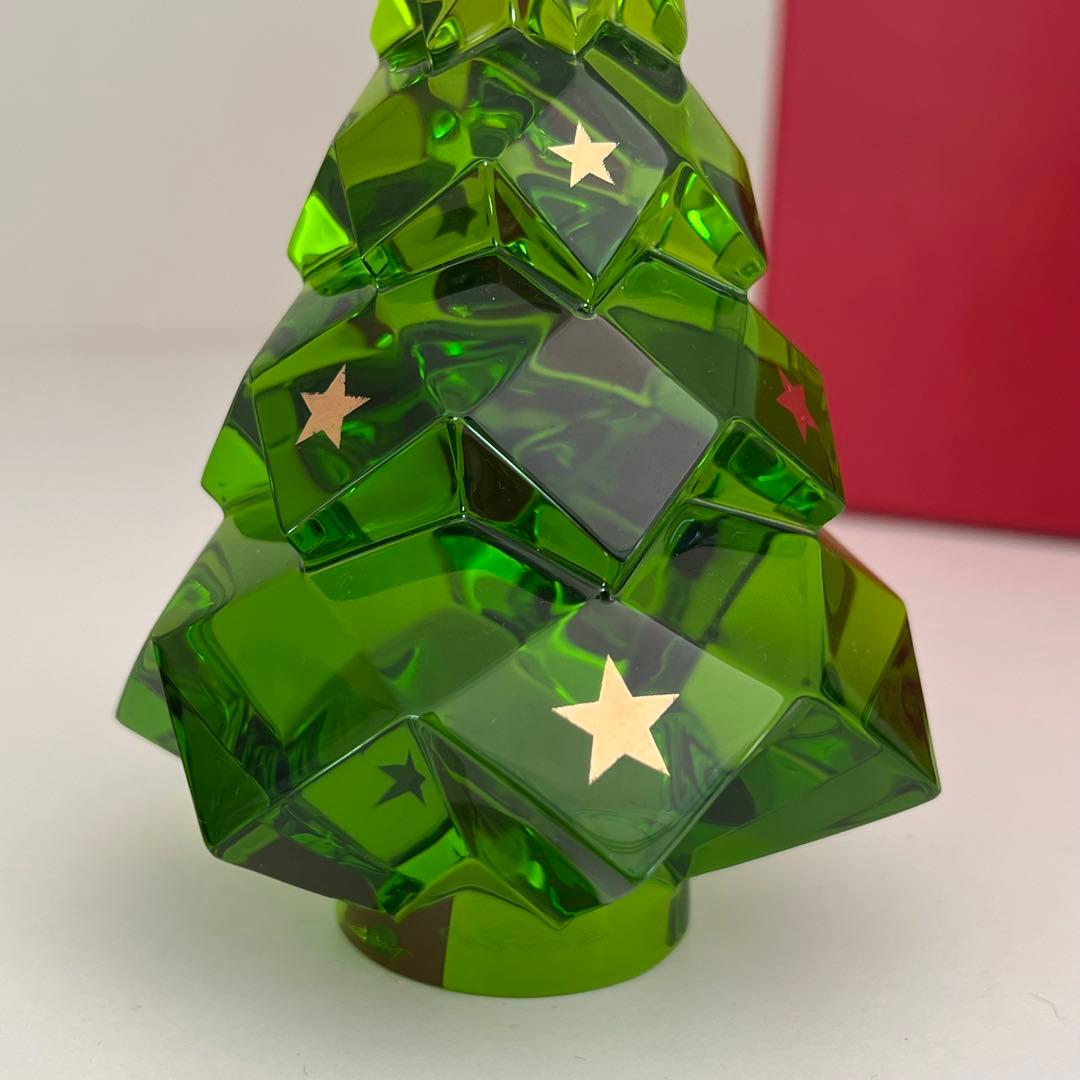 BACCARAT バカラ クリスマスツリー 星模様 グリーン クリスタル