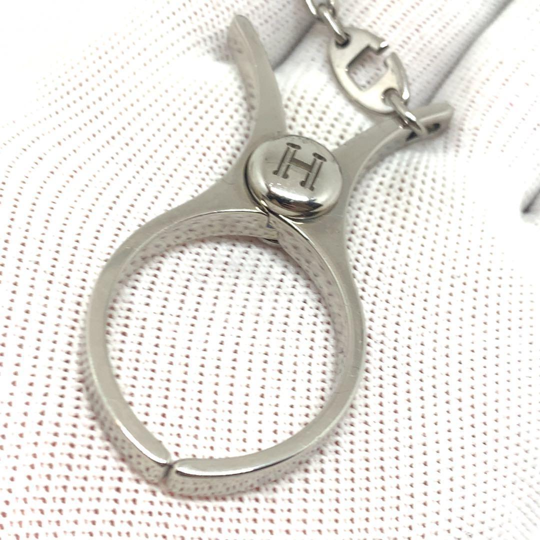 HERMES フィルー 手袋 グローブホルダー シルバー 025661