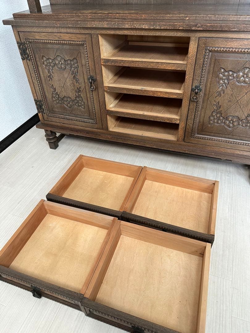 永田良介商店 神戸家具 カップボード 食器棚 本棚 アンティーク i4※