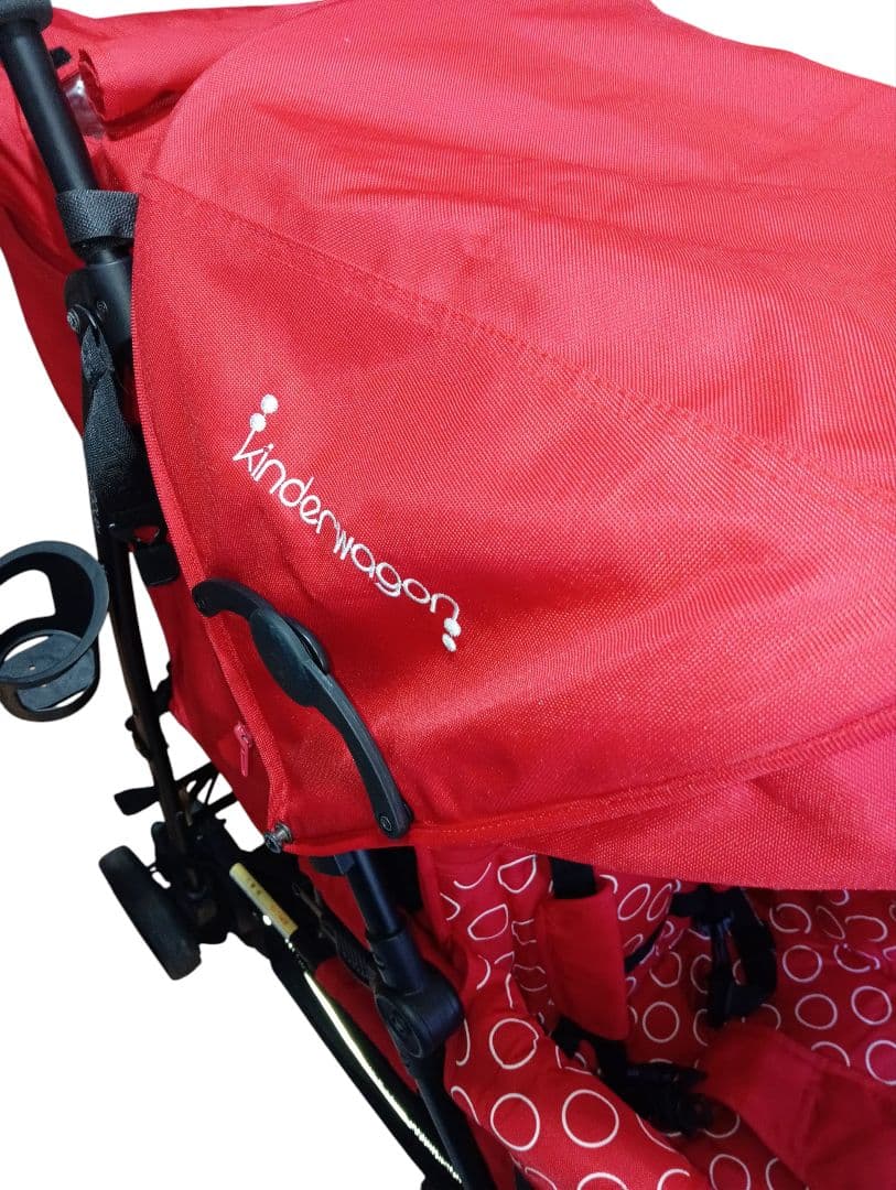日本育児　キンダーワゴン　二人乗りベビーカー　DUOシティHOPレッド 2017