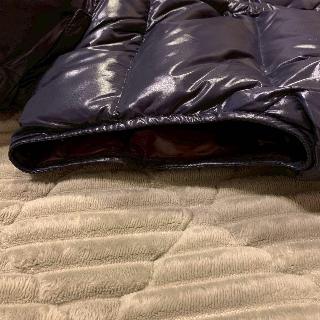 美品 モンクレール ダウンベスト GALENE ロゴワッペン フーディ ネイビー