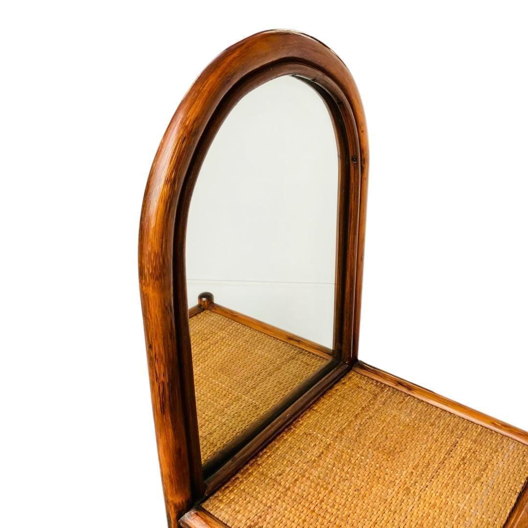 藤家具 ラタン ドレッサー 鏡台 ラック ヴィンテージ 昭和レトロ 古民家