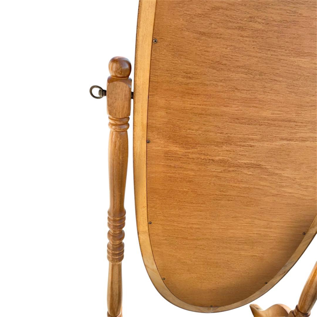 送料込み　お洒落　オーバル型スタンドミラー　インスタ映え　アンティーク