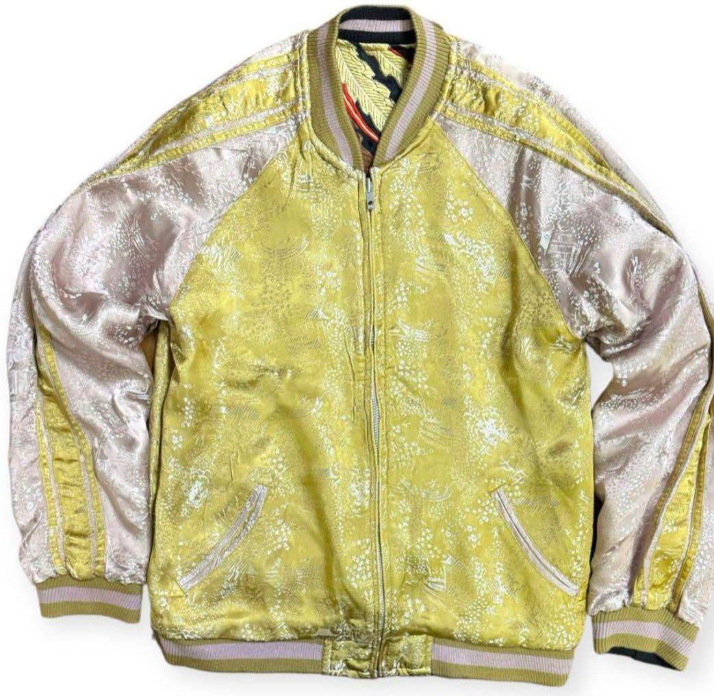 花旅楽団 鳳凰 総刺繍 リバーシブル スカジャン Mサイズ 孔雀