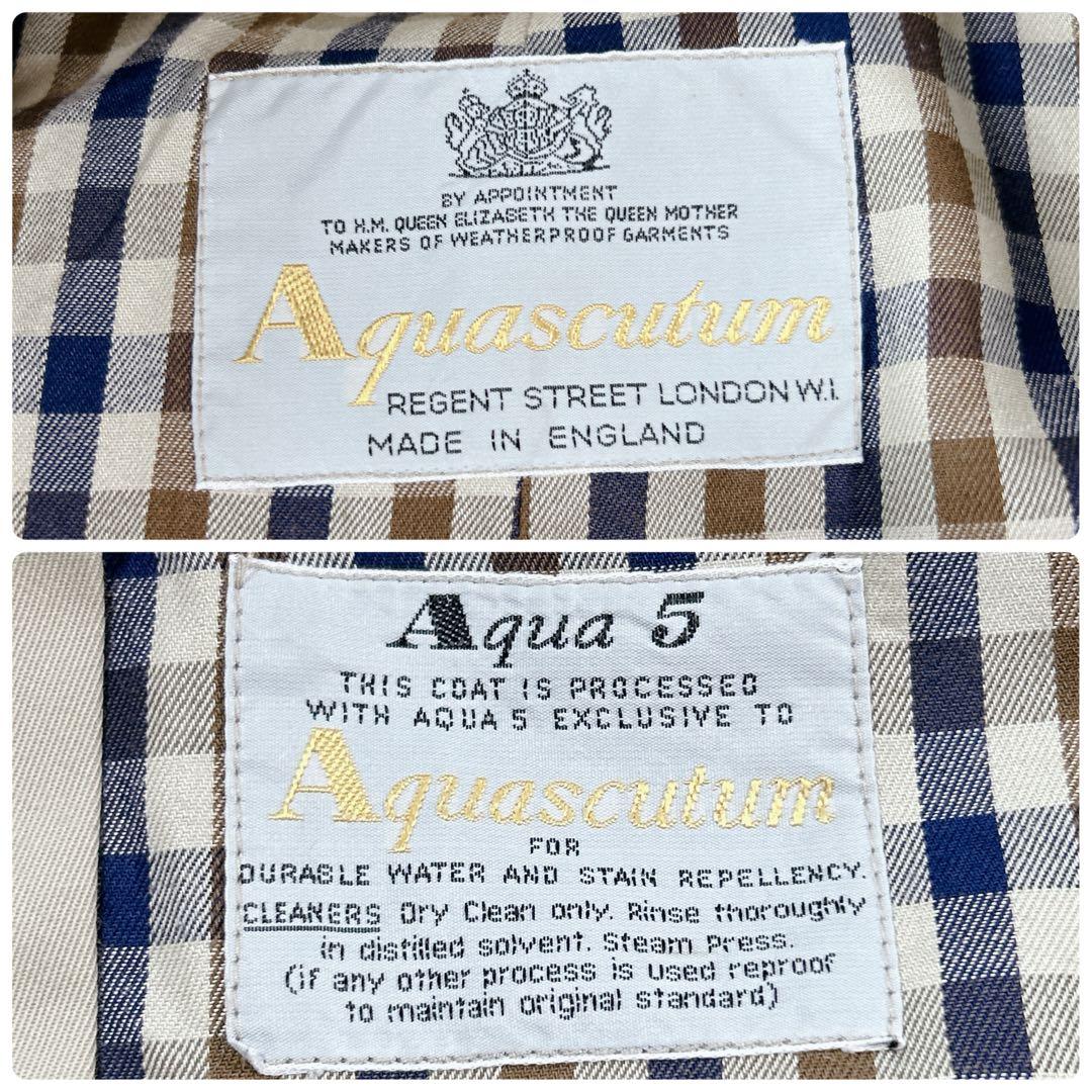 美品 大きいサイズ✨L✨アクアスキュータム Aqua5 トレンチコート 英国製