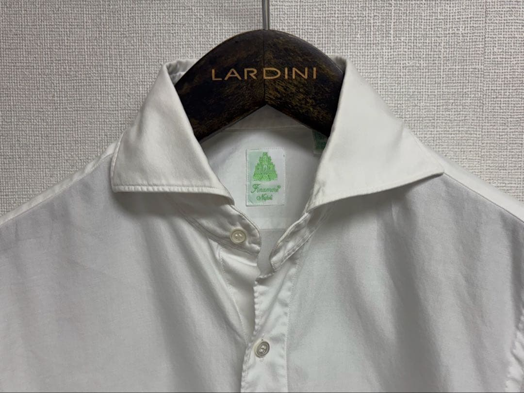 フイナモレ finamore シャツ 37 白 イタリア製