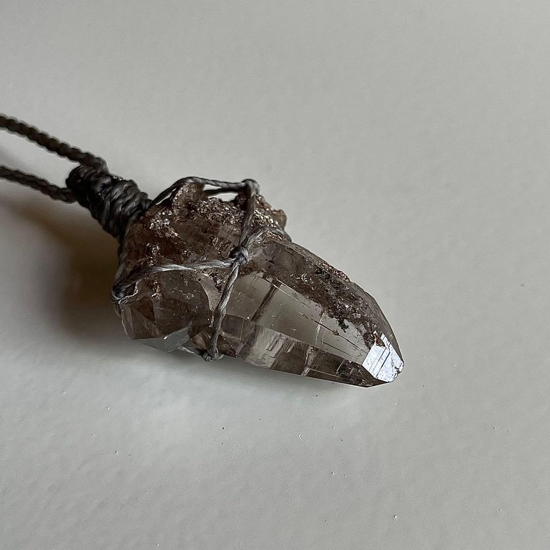 ヒマラヤ水晶 ガネッシュヒマール ＊ マクラメペンダント ネックレス 60