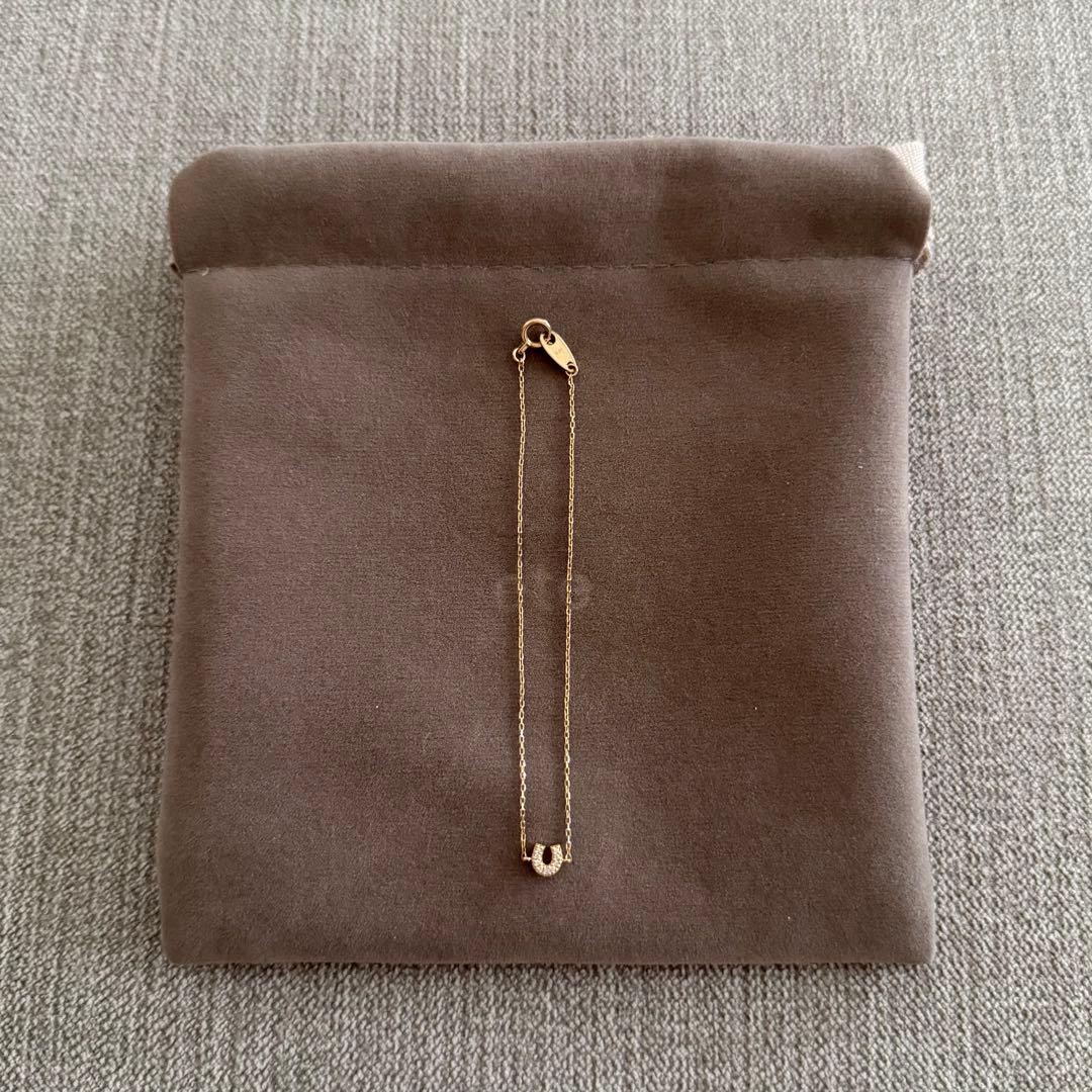 ete K10YG ダイヤモンドホースシューブレスレット