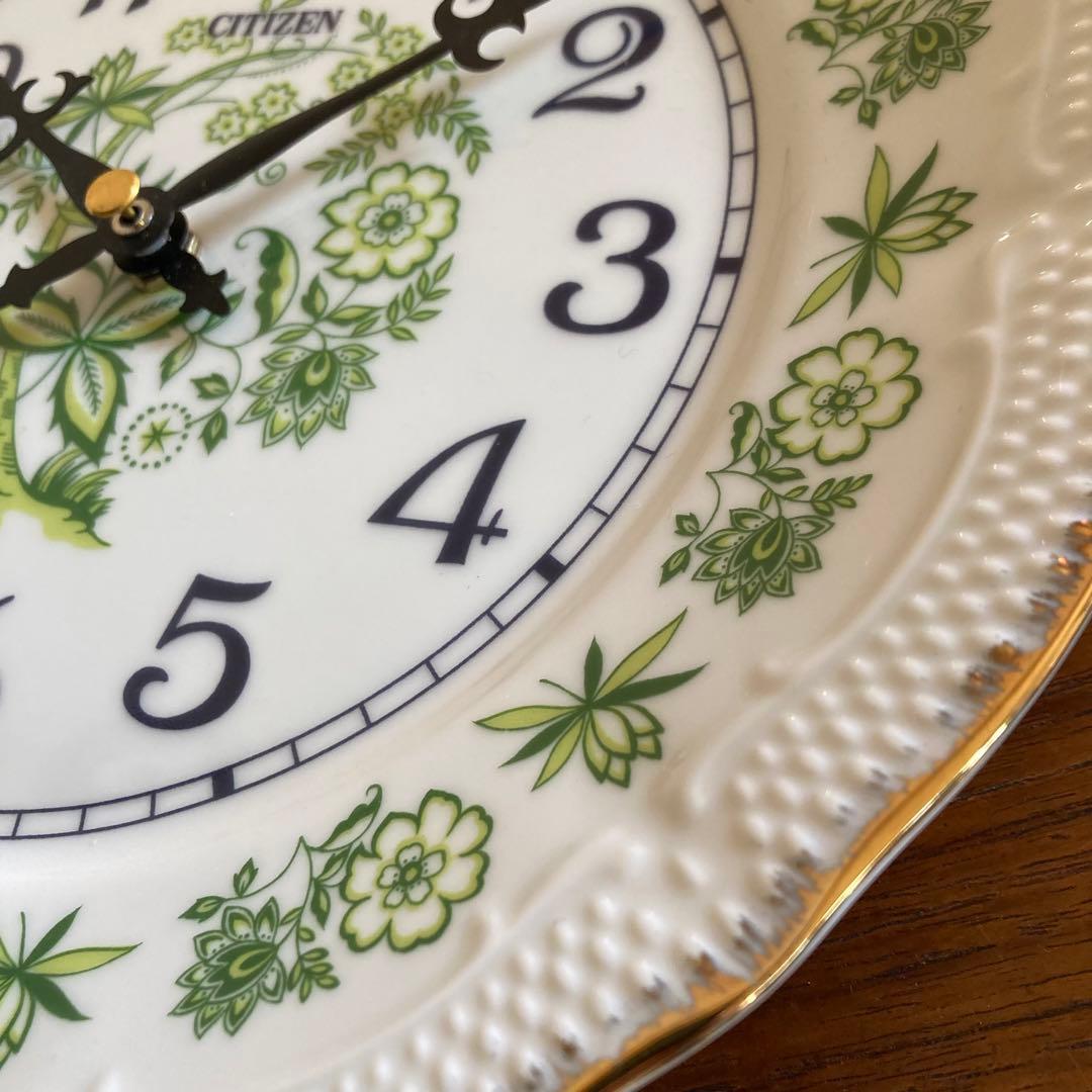 ⚫︎メンテ済み品⚫︎ ヴィンテージ レトロ シチズン 陶器クロック 掛け時計　皿