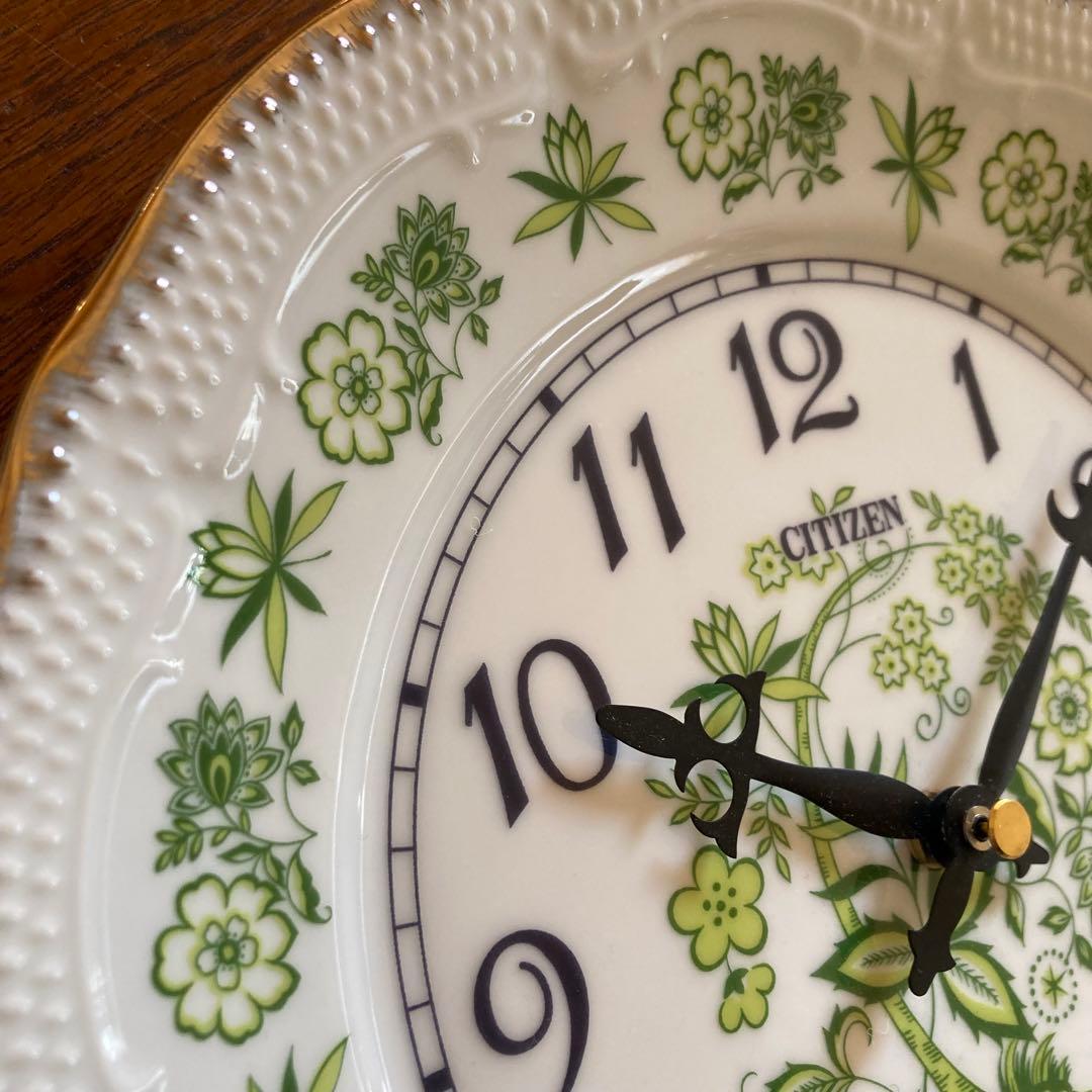 ⚫︎メンテ済み品⚫︎ ヴィンテージ レトロ シチズン 陶器クロック 掛け時計　皿