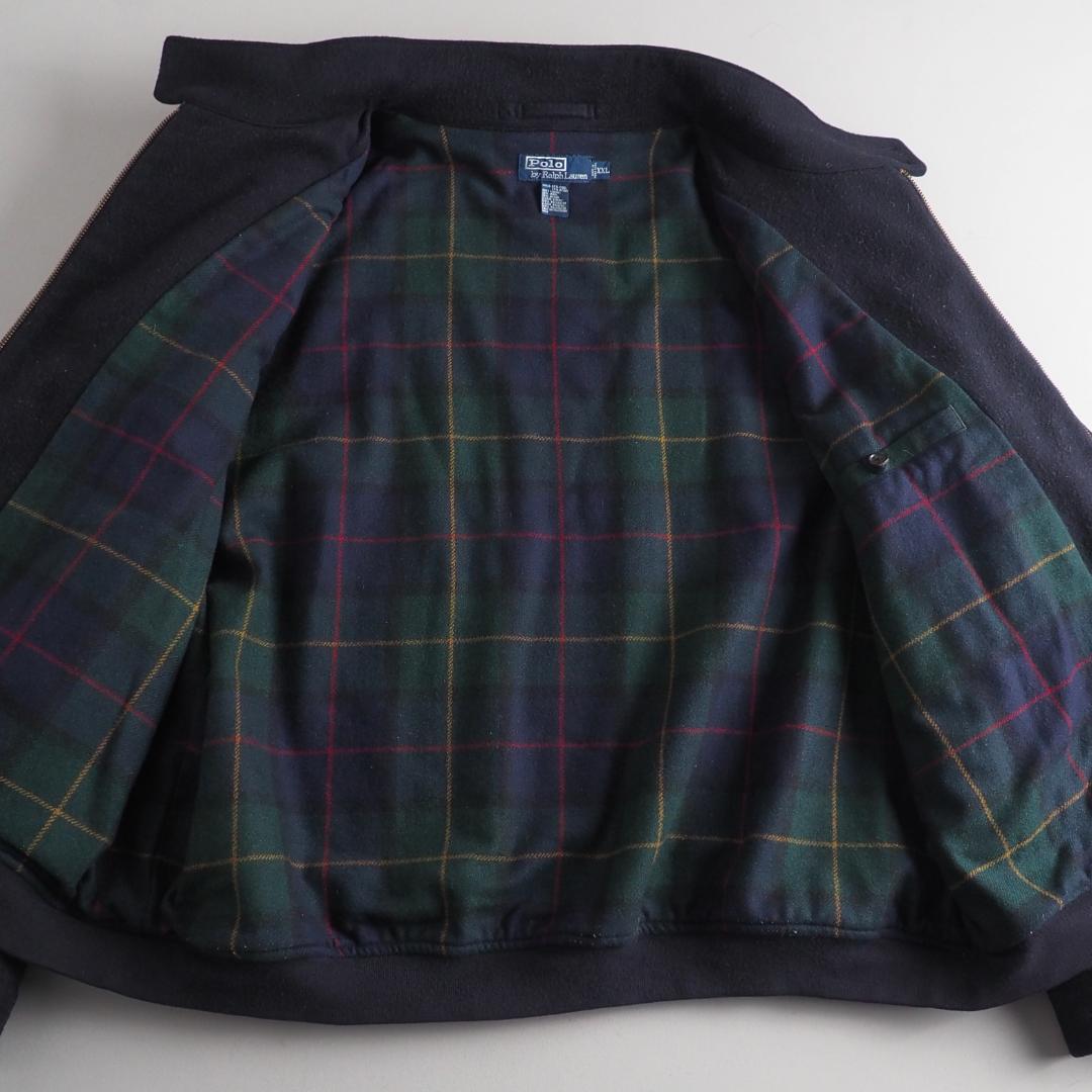 ラルフローレン　ウールジャケット　裏地チェック　ビッグサイズ　ブラック　美品