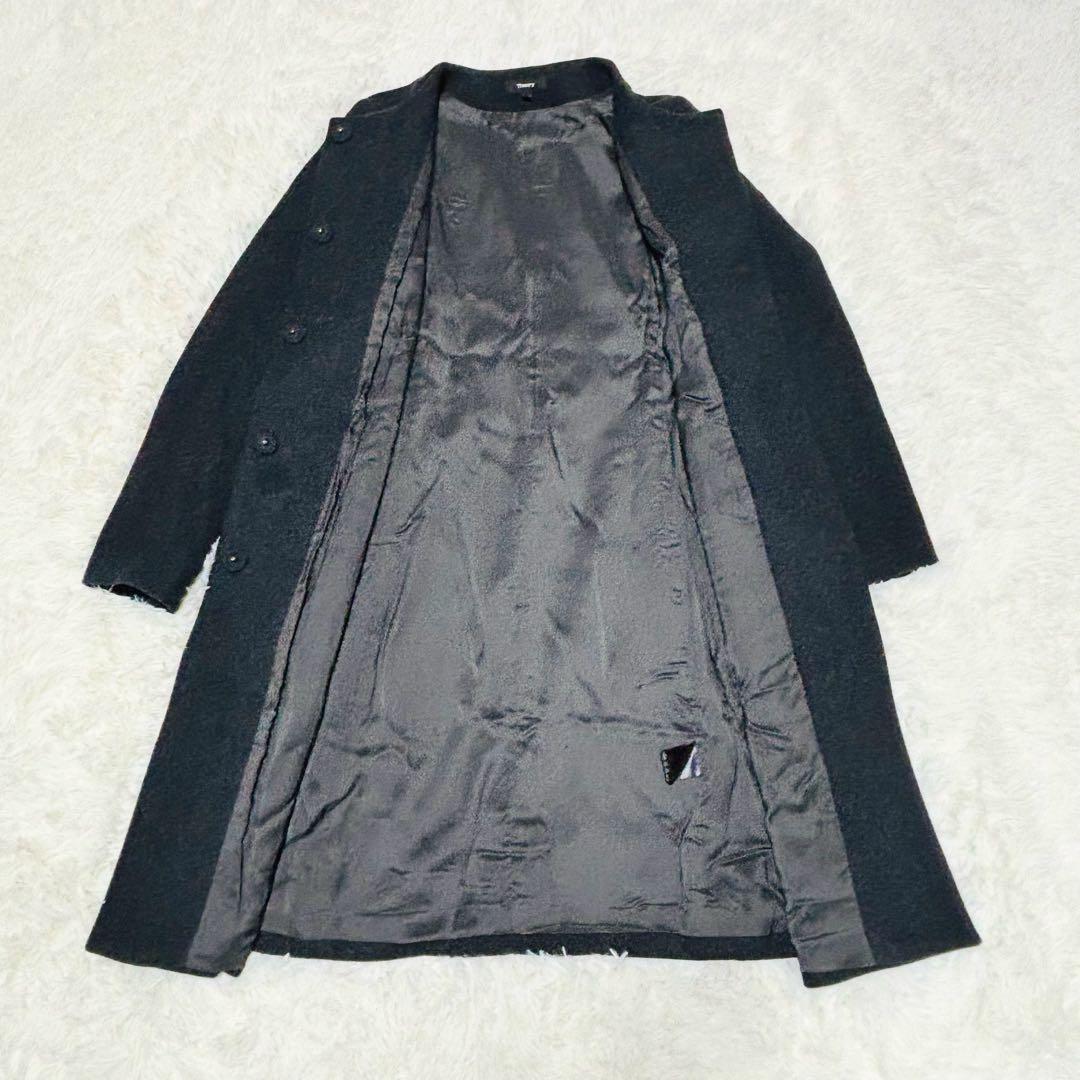 値下げ‼️Theory ロング ノーカラーコートALVIN MELT グレー