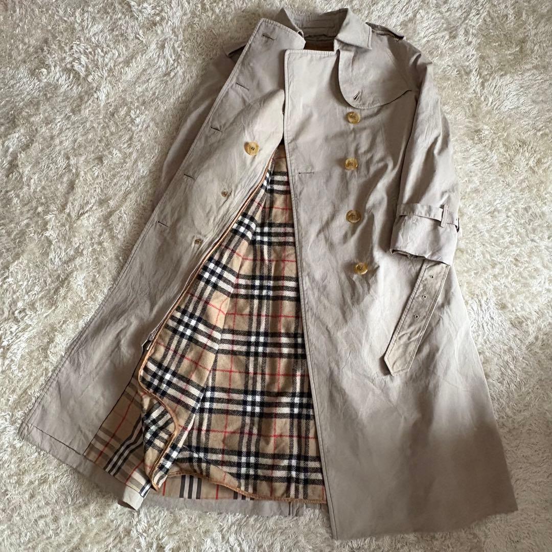 バーバリー トレンチコート 英国製 ノバチェック ライナー ベルト S〜M相当