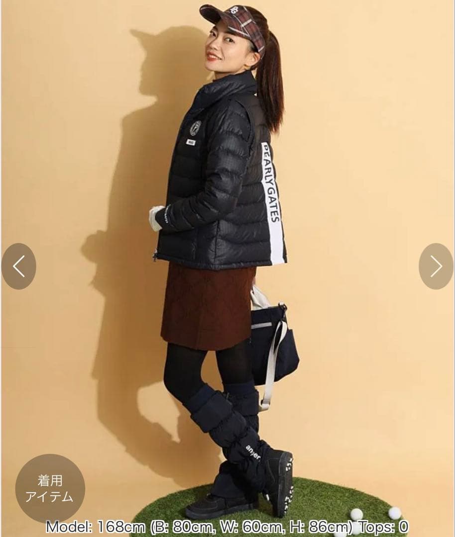 パーリーゲイツ＊ダイヤロゴ柄ハイネックボウタイワンピース＊サイズ0