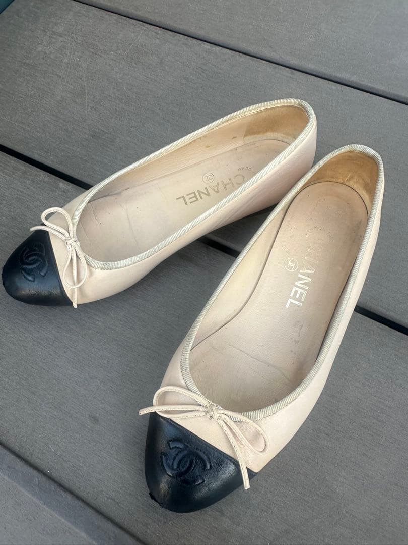 CHANEL シャネル バレエシューズ 37C ココマーク フラット 正規品