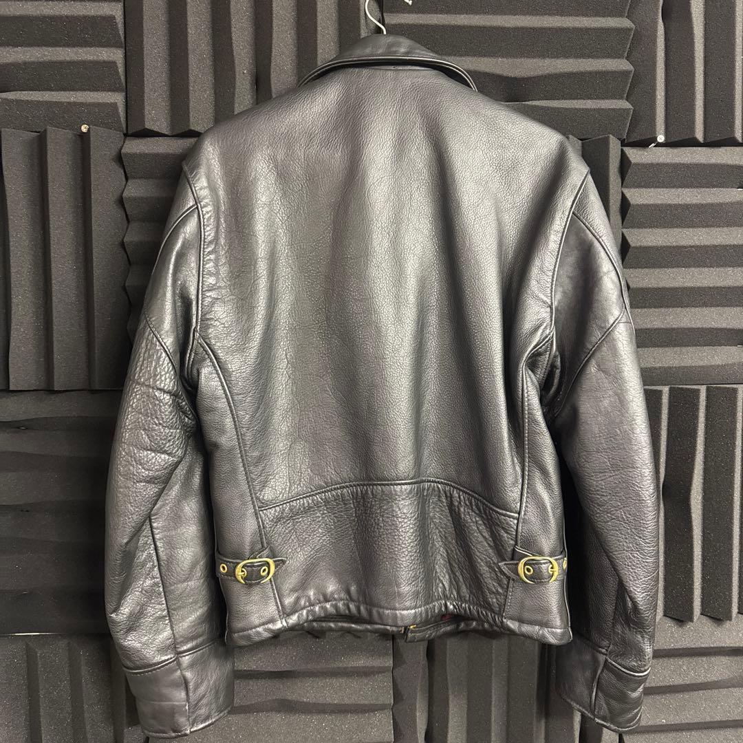 Schott ブラックレザー シングルライダースジャケット 40