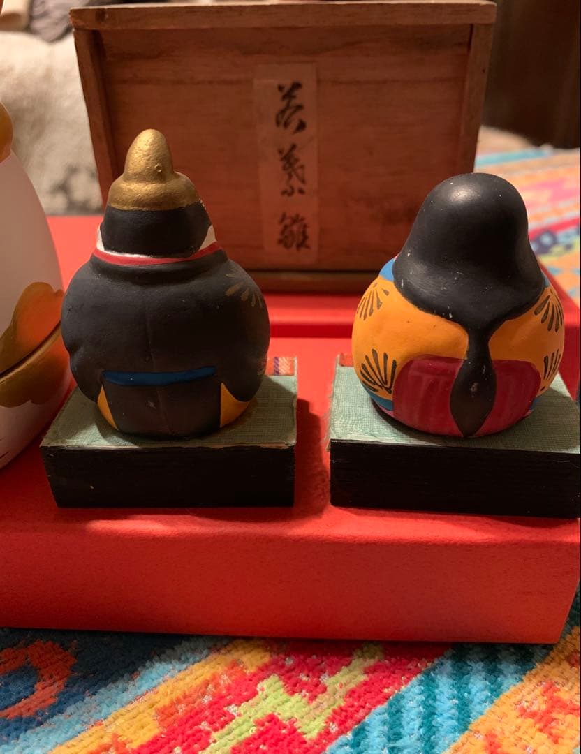 廃盤品 須原陶磁工房 須はら飾り 犬筥 雛人形セット 若義雛 古い雛人形 雛祭り
