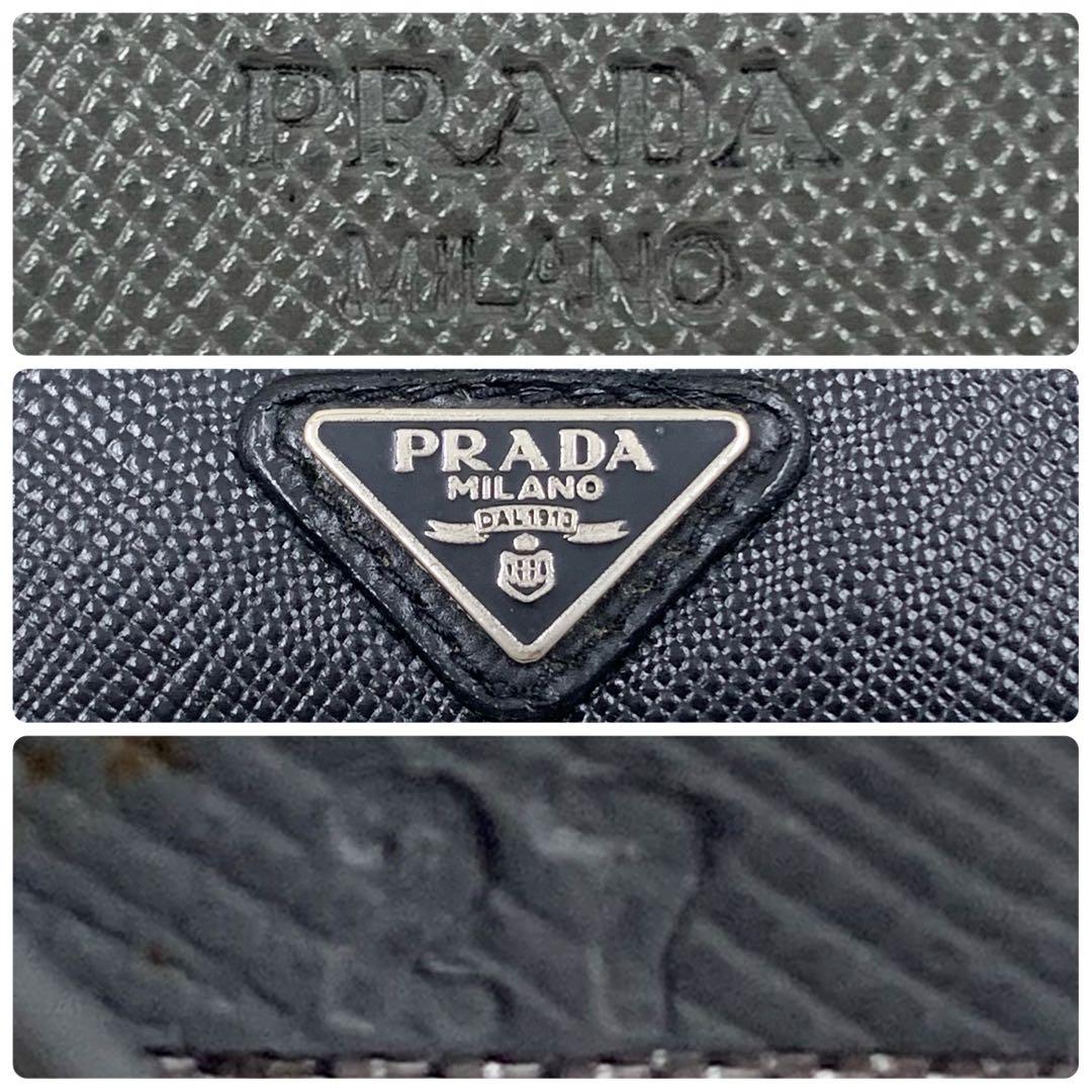 【✨希少✨】プラダ 三角ロゴ マネークリップ ブラック×グレー