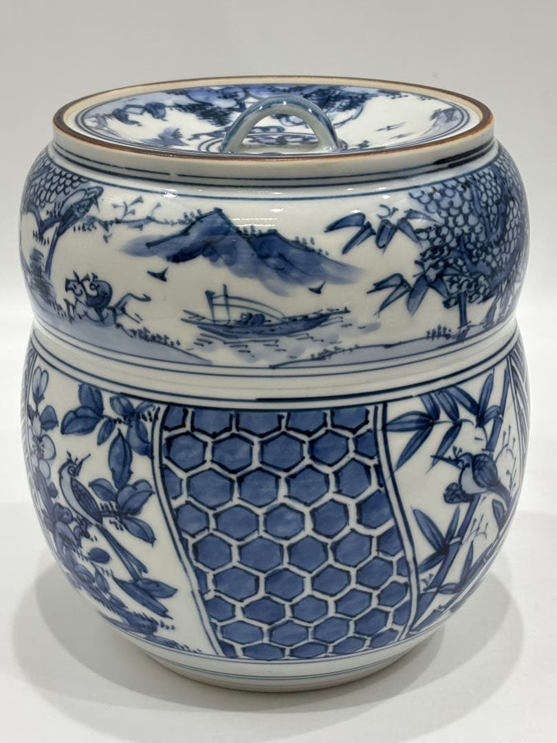 茶道具 祥瑞皆具 染付 白凰造 皆具 共箱