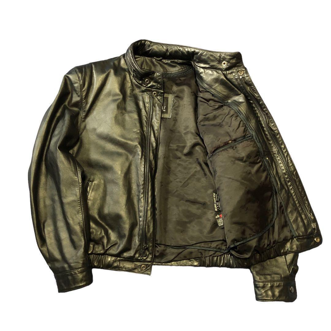 BERMANS 本革ライダースジャケット　黒　スリーエムシンサレート★★★