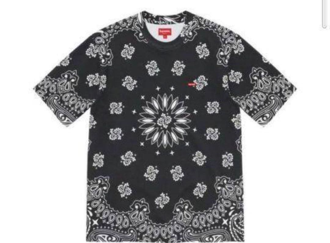 トップス Supreme Small Box Tee Black Bandana XL