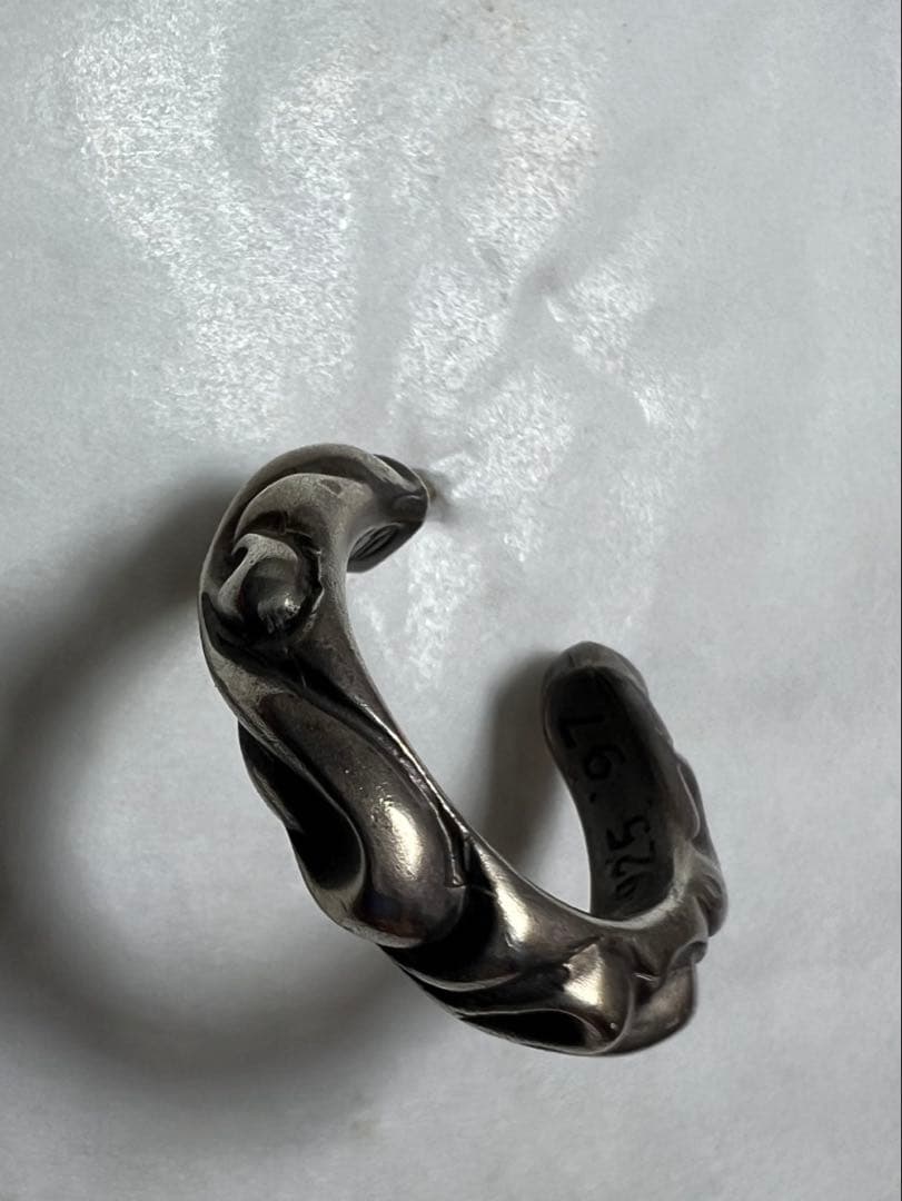 クロムハーツ スクロール フープ ピアス ポスト14k