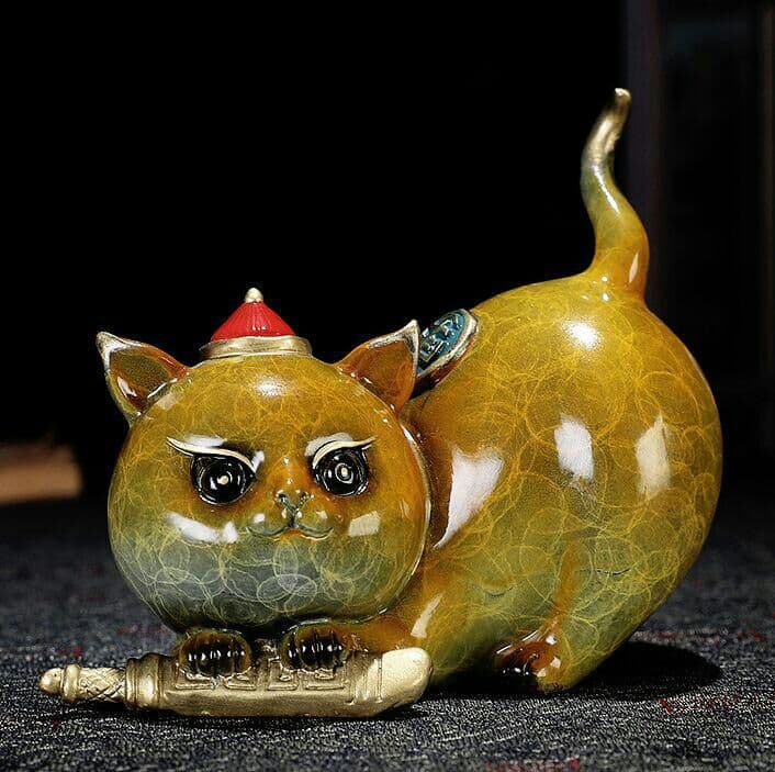 車載装飾、純銅猫自動車置物