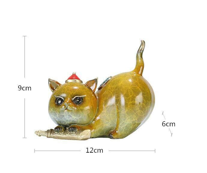 車載装飾、純銅猫自動車置物