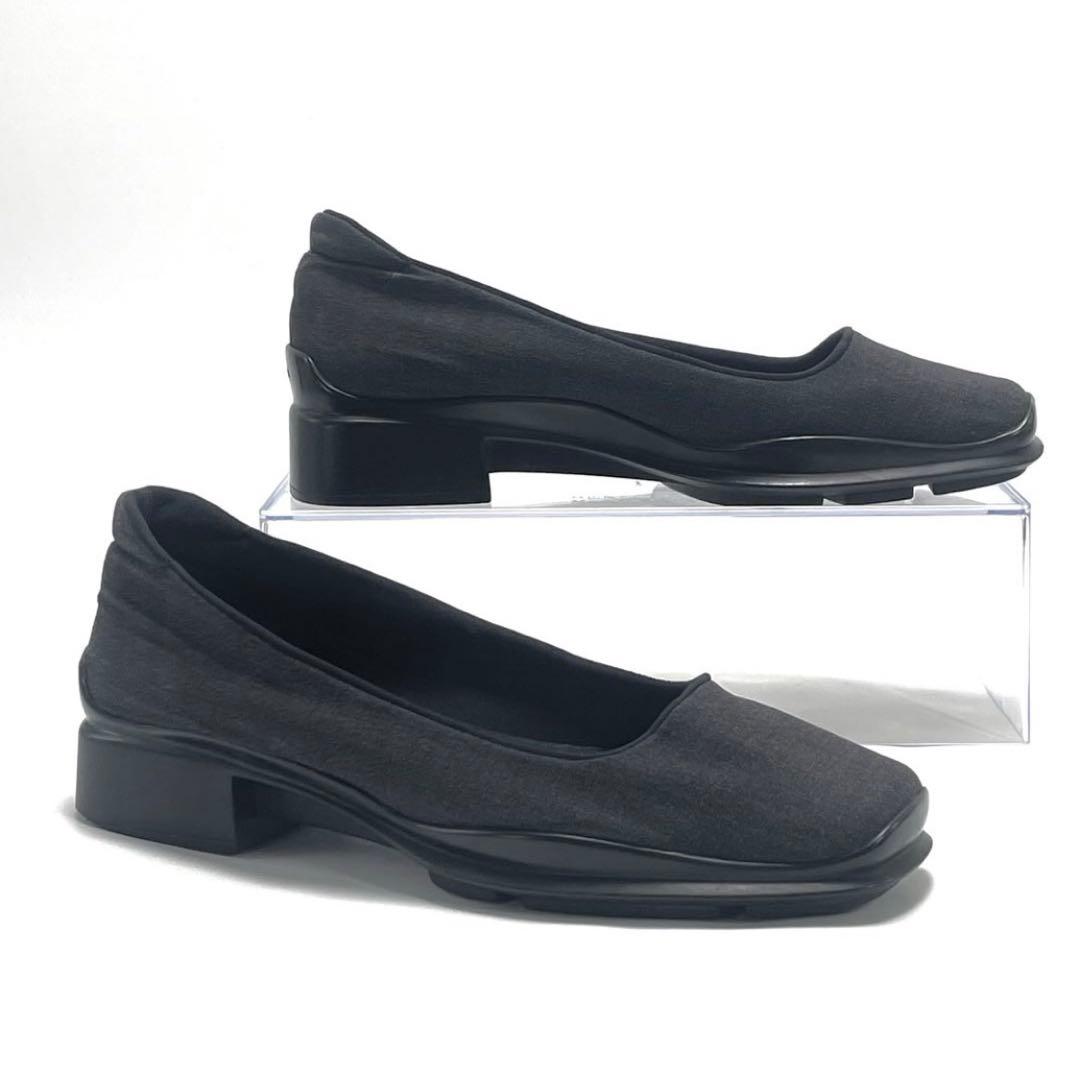 PRADA プラダ スクエアトゥ パンプス ファブリック スリッポン 24cm