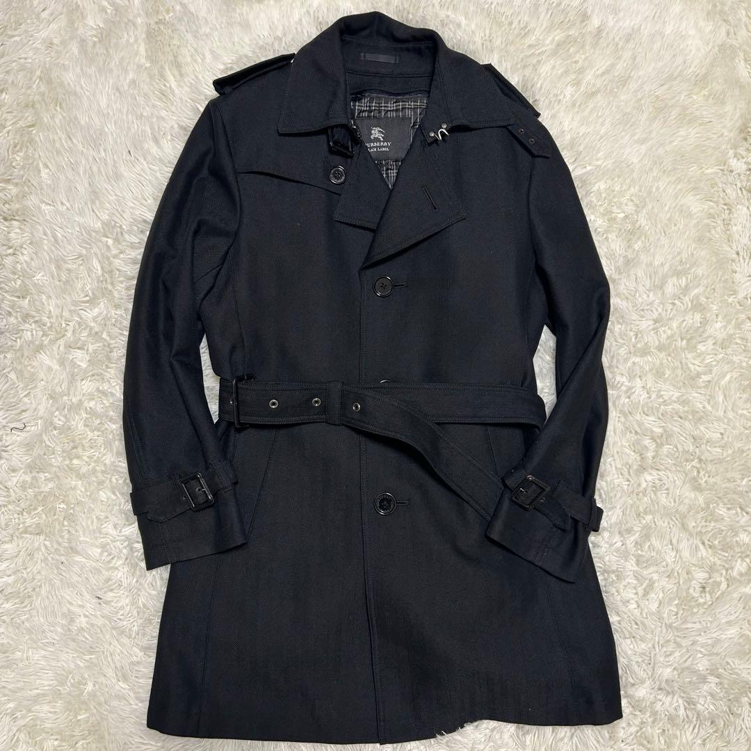 バーバリーブラックレーベル　トレンチコート　ライナー　ベルト付　チェック　M