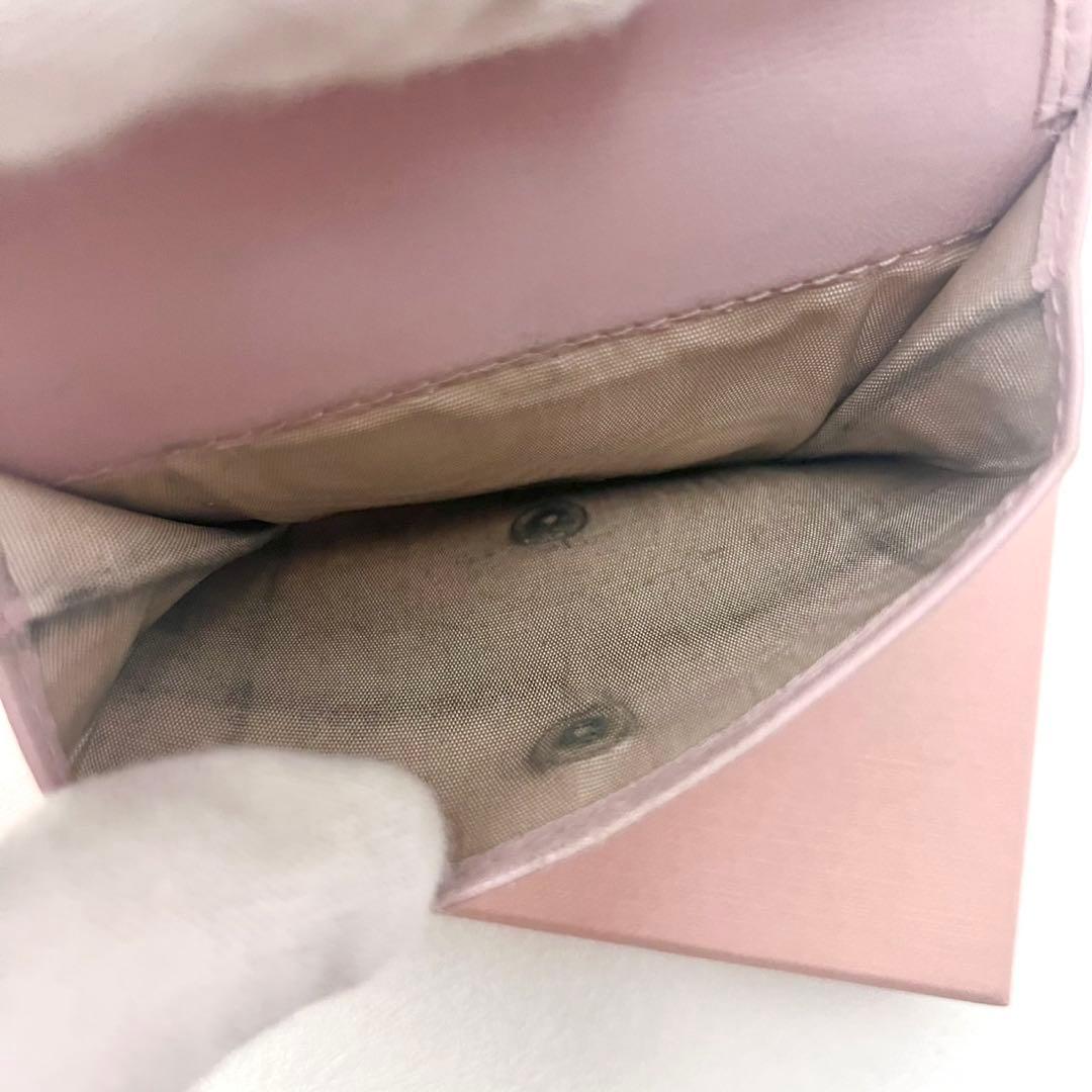 miumiu マテラッセ くすみピンク 二つ折り財布 箱付　0204-②