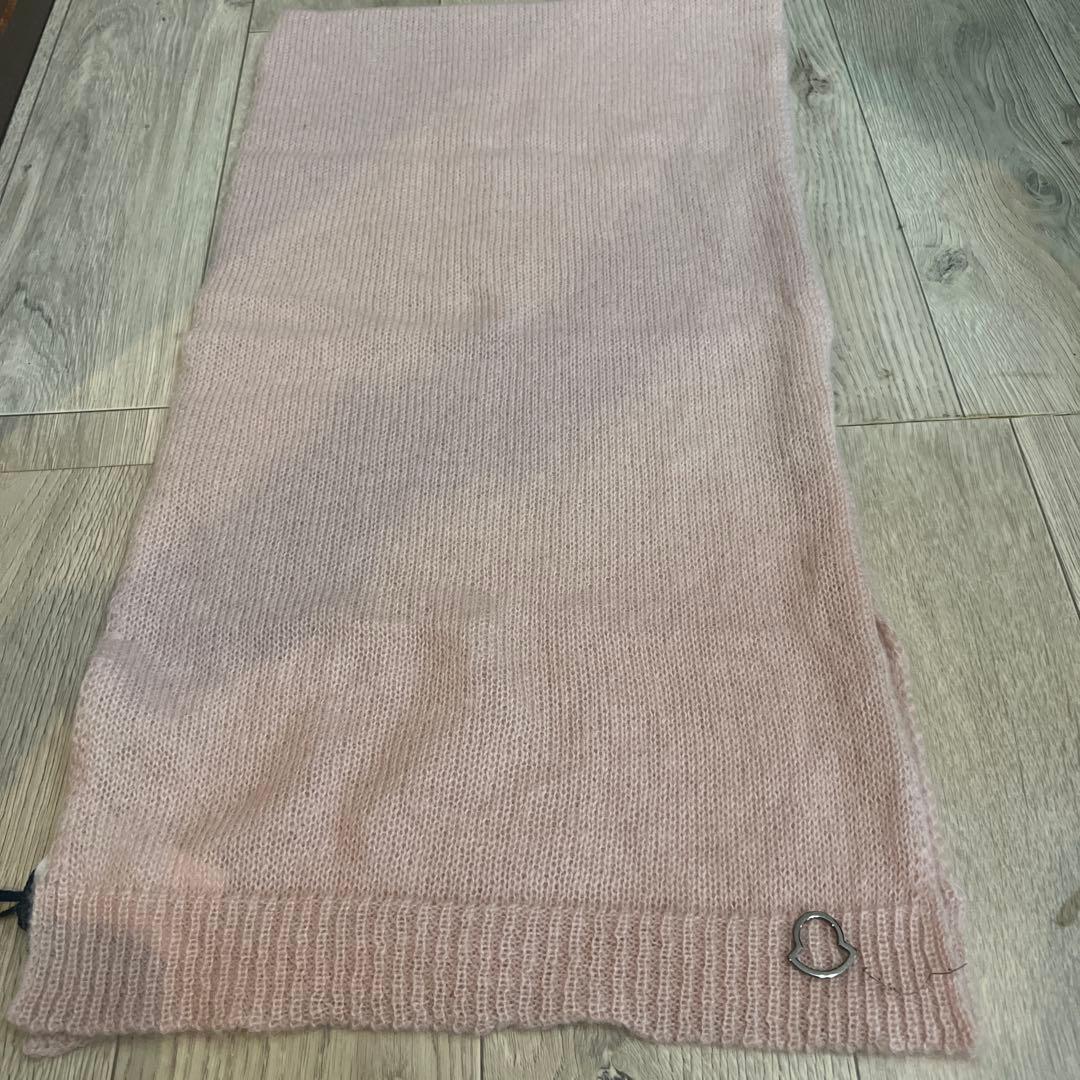 新品タグ付 MONCLER モンクレール モヘアマフラー ピンク