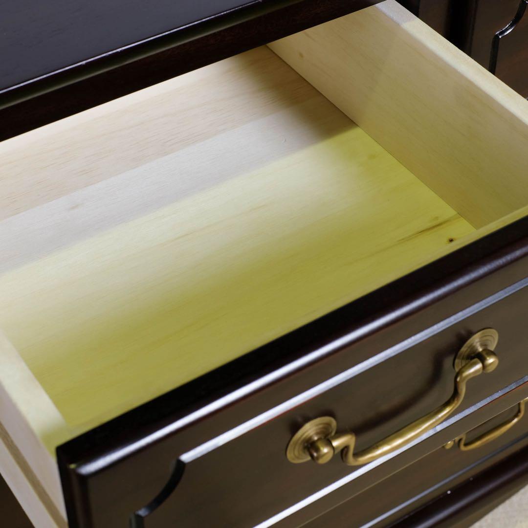 F 新品 アンティーク調 チェスト 110cm タンス リビング収納 衣類収納