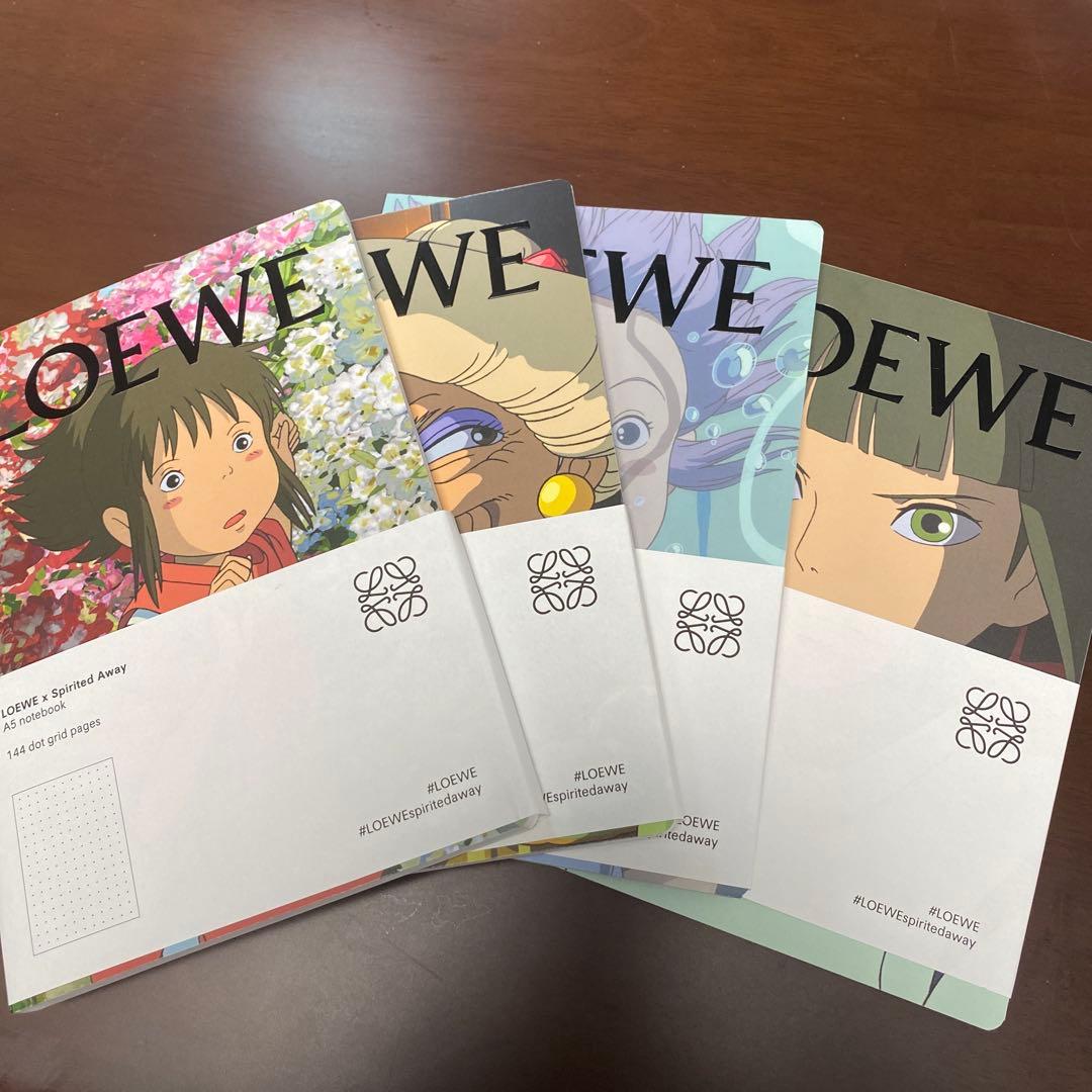 千と千尋の神隠しロエベ LOEWEスピリテッド・アウェイ A5ノートブック４冊
