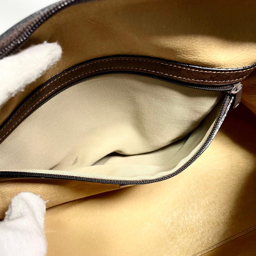 オールド グッチ ミニボストンバッグ レザー ホースビット柄 ブラウン 金金具